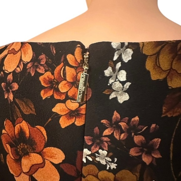 Karl Lagerfeld Paris Women’s Floral Peplum Sleeve Midi Dress ~ Size 6 ~ NWT - Picture 6 of 10